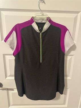 Ladies Jofit  Heather Gray Performance golf shirt